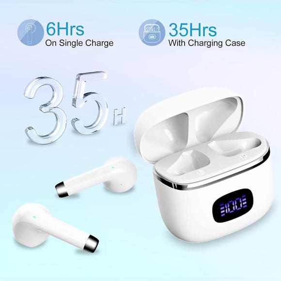 Bluetooth Earbuds w/ LED Display, 40-hour Playtime, IPX5 Waterproof - Picture 5 of 8